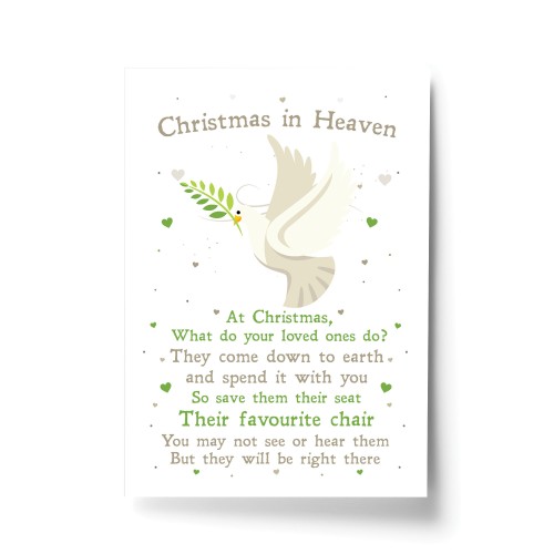 Christmas In Heaven Xmas Decoration Memorial Quote Love Poem