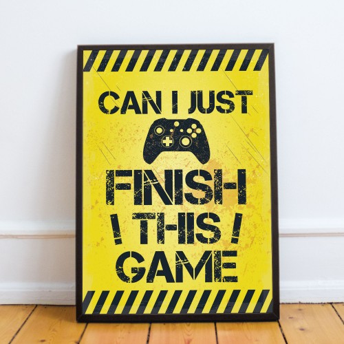 Framed Funny Gaming Print For Wall Boys Bedroom Decor Gamer Gift