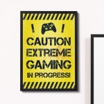 Framed Yellow Gaming Print For Wall Boy Bedroom Decor Gamer Gift
