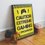 Framed Yellow Gaming Print For Wall Boy Bedroom Decor Gamer Gift