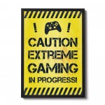 Framed Yellow Gaming Print For Wall Boy Bedroom Decor Gamer Gift