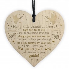 Mum Dad Nan Memorial Christmas Tree Decoration Wood Heart Bauble