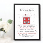 Personalised First 1st Christmas In Your New Home Framed Print