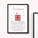 Personalised First 1st Christmas In Your New Home Framed Print