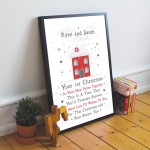 Personalised First 1st Christmas In Your New Home Framed Print