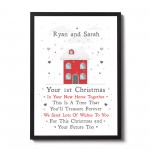 Personalised First 1st Christmas In Your New Home Framed Print