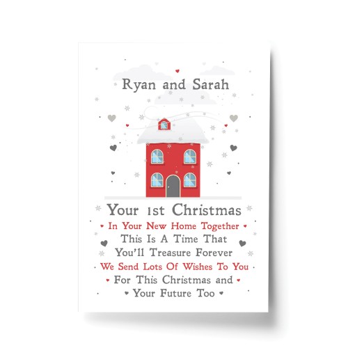 Personalised First 1st Christmas In Your New Home Print Decor