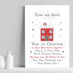 Personalised First 1st Christmas In Your New Home Print Decor