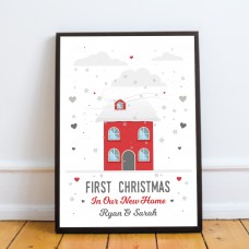 Personalised First 1st Christmas In Our New Home Framed Print