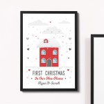 Personalised First 1st Christmas In Our New Home Framed Print