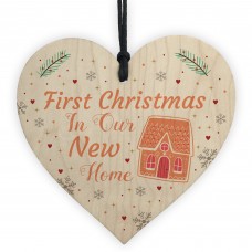 First Christmas New Home Gift Personalised Wood Heart Tree Decor
