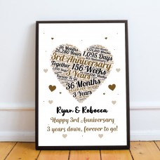 3rd Anniversary Gift Wedding Anniversary Gift For Husband Wife