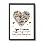 3rd Anniversary Gift Wedding Anniversary Gift For Husband Wife