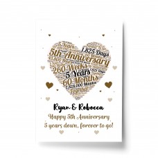 5th Anniversary Gift Wedding Anniversary Gift For Wife Husband