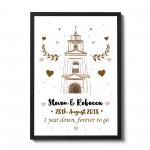 1st 2nd 10th Wedding Anniversary Gift For Husband Wife Framed