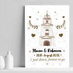 1st 2nd 10th Wedding Anniversary Gift For Husband Wife Print