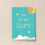 Aim For The Stars Space Wall Art Child Boys Bedroom Print Decor