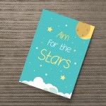 Aim For The Stars Space Wall Art Child Boys Bedroom Print Decor