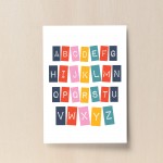 Nursery Print Alphabet Child Kids Room Pictures Wall Art Decor
