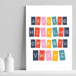 Nursery Print Alphabet Child Kids Room Pictures Wall Art Decor