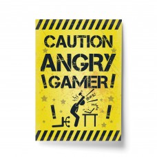 Angry Gamer Print For Wall Boys Bedroom Decor Funny Gamer Gift