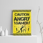 Angry Gamer Print For Wall Boys Bedroom Decor Funny Gamer Gift