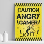 Angry Gamer Print For Wall Boys Bedroom Decor Funny Gamer Gift