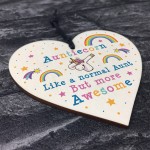 Aunticorn Wood Heart Auntie Unicorn Gift Auntie Birthday Xmas