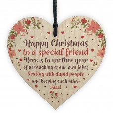 Christmas Gift Wood Heart Sign Novelty Friendship Gift Friend