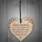 Christmas Gift Wood Heart Sign Novelty Friendship Gift Friend