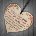 Christmas Gift Wood Heart Sign Novelty Friendship Gift Friend