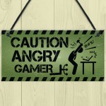 Funny Gamer Gift Gaming Sign Man Cave Sign Boys Bedroom Decor 