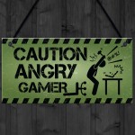 Funny Gamer Gift Gaming Sign Man Cave Sign Boys Bedroom Decor 