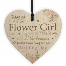 Flower Girl Wedding Gift Thank You Wooden Heart Bouquet Decor