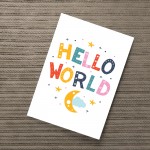 Nursery Print Hello World Baby Kids Room Pictures Wall Art Decor