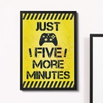Framed Five Minutes Print For Wall Boys Bedroom Decor Gamer Gift