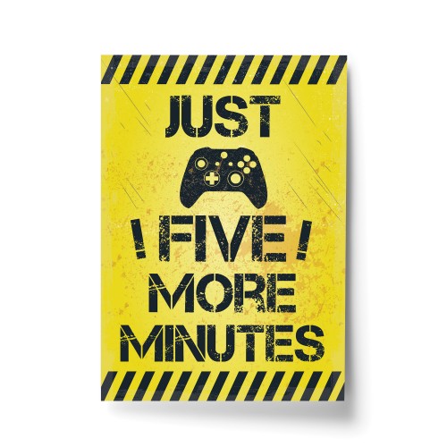 Five More Minutes Print For Wall Boys Bedroom Decor Gamer Gift