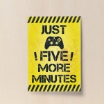 Five More Minutes Print For Wall Boys Bedroom Decor Gamer Gift
