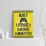 Five More Minutes Print For Wall Boys Bedroom Decor Gamer Gift