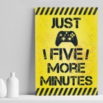 Five More Minutes Print For Wall Boys Bedroom Decor Gamer Gift