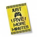 Five More Minutes Print For Wall Boys Bedroom Decor Gamer Gift