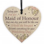 Maid Of Honour Wedding Gift Thank You Wood Heart Bouquet Decor