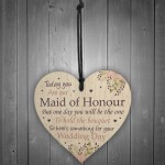 Maid Of Honour Wedding Gift Thank You Wood Heart Bouquet Decor