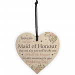 Maid Of Honour Wedding Gift Thank You Wood Heart Bouquet Decor
