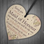 Maid Of Honour Wedding Gift Thank You Wood Heart Bouquet Decor