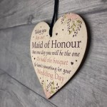 Maid Of Honour Wedding Gift Thank You Wood Heart Bouquet Decor