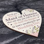 Maid Of Honour Wedding Gift Thank You Wood Heart Bouquet Decor