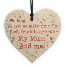 Cute Mum Gift Best Friend Wooden Heart Mother Daughter Gift