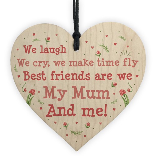 Cute Mum Gift Best Friend Wooden Heart Mother Daughter Gift