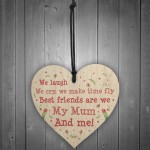 Cute Mum Gift Best Friend Wooden Heart Mother Daughter Gift